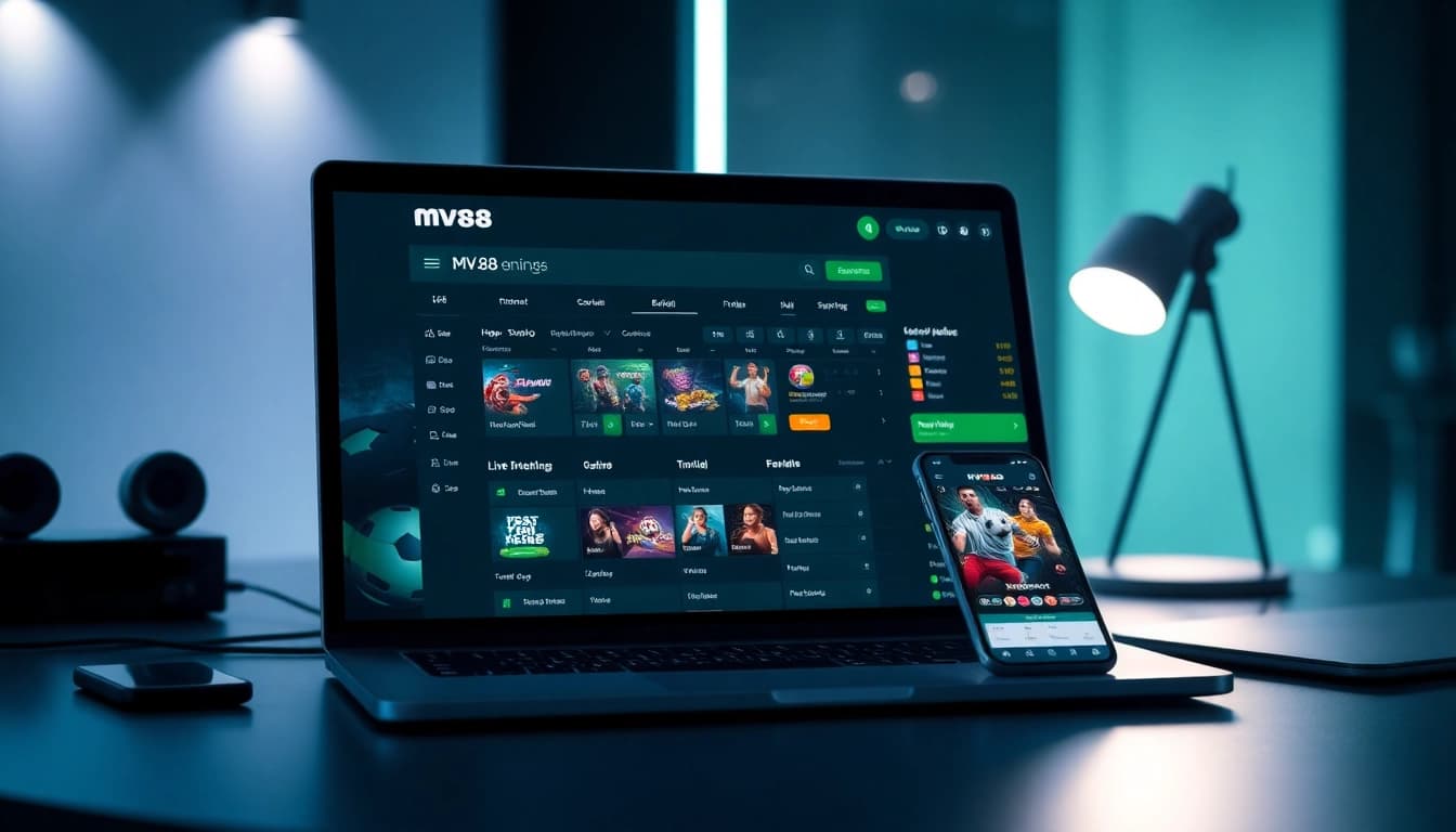 MV88 online betting platform interface showcasing app features and user-friendly navigation.