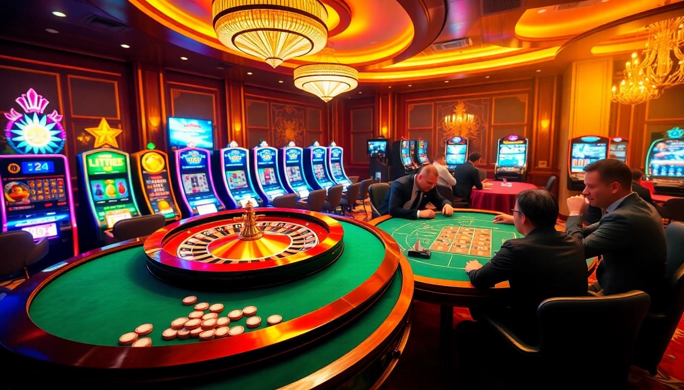 Experience the thrill of Luckywin at an exciting casino with roulette and poker games.