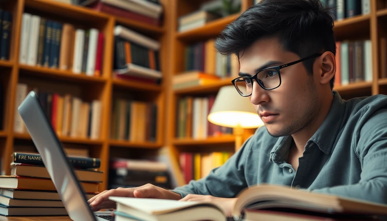 PMP exam support for dedicated student studying with books and digital resources in a cozy setting.