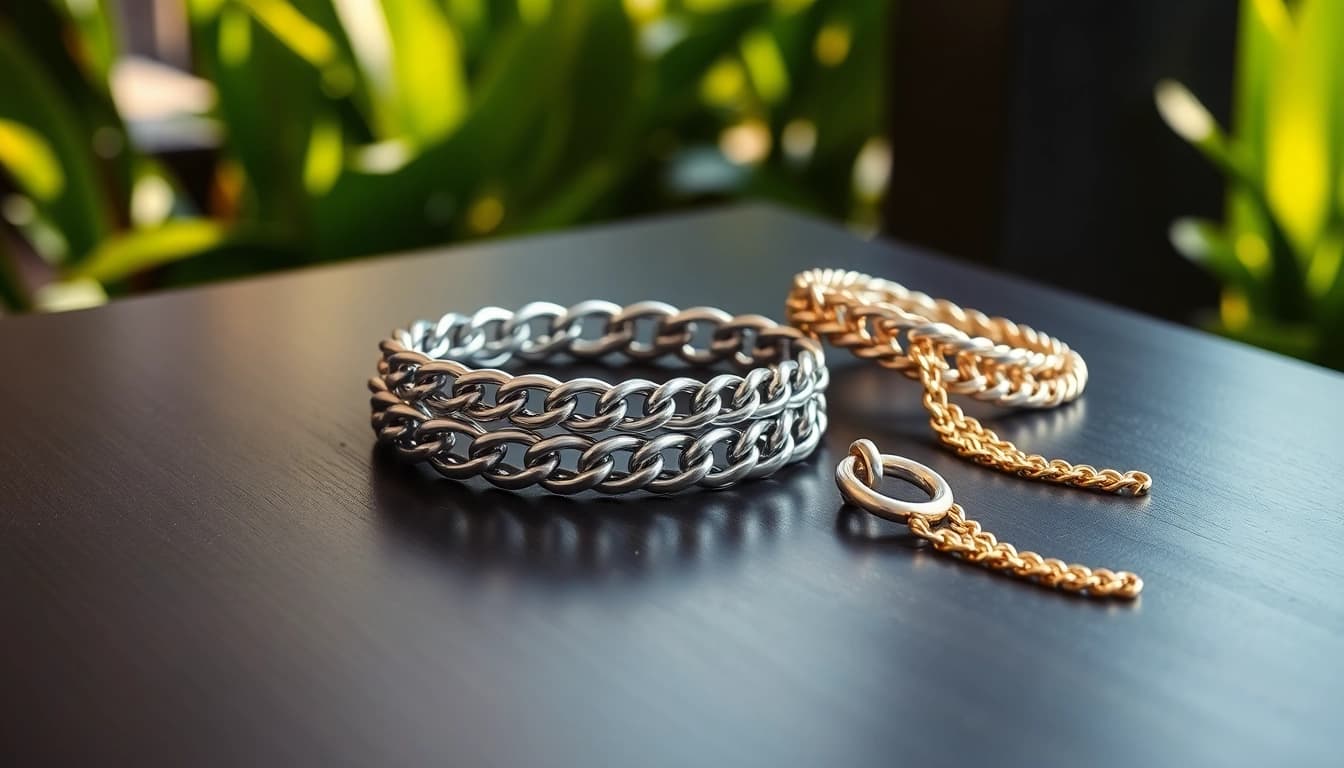 Showcasing elegant men's jewelry pieces designed for modern style.