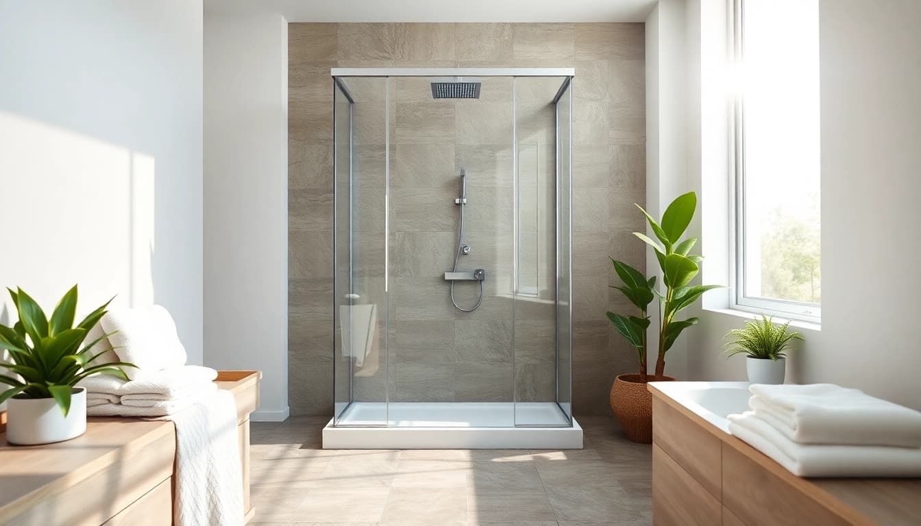 Experience elegant showers Australia in a modern bathroom with a sleek design and natural light.