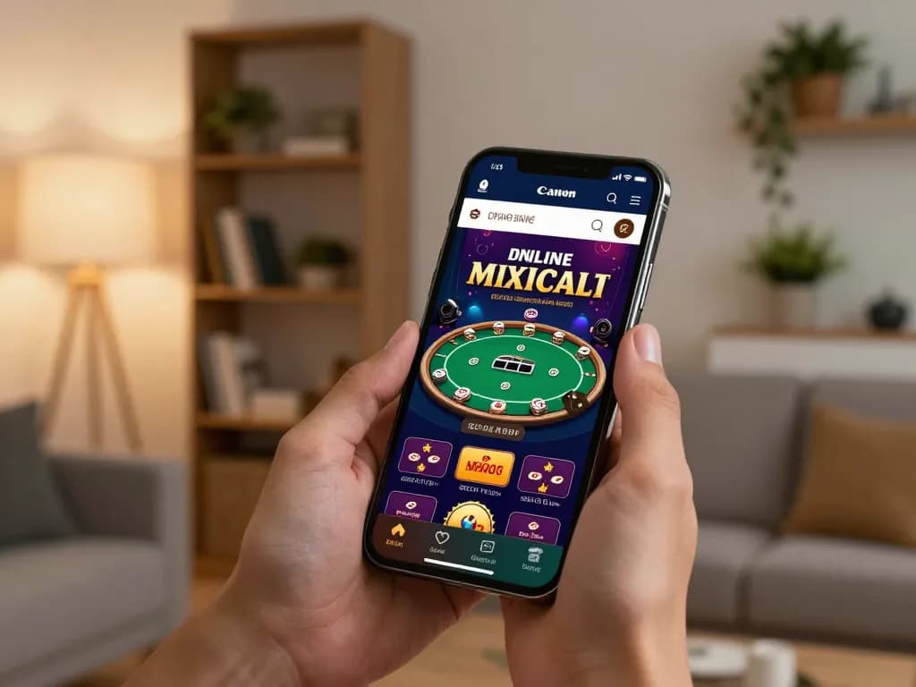 Engaged player navigating the Trang Chủ W88 mobile gaming app on a smartphone, highlighting strategic gaming experience.