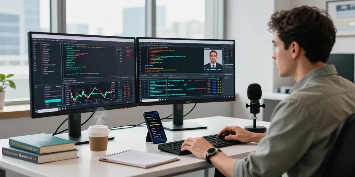 Real-time forex API analysis scene showcasing a skilled analyst's setup focused on US corn futures API integration.