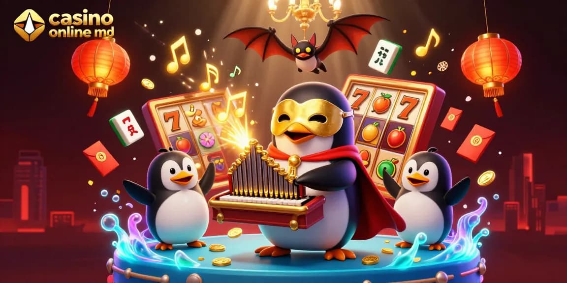 Sloturi electrizante și aventuri la casino online md, cu simboluri de câștig și atmosferă captivantă.