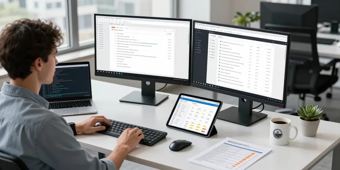 Detect PDF fraud with advanced technology in a modern workspace, showcasing verification tools and analytical insights.