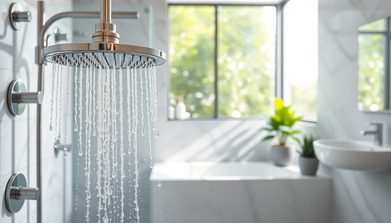 Discover elegant showers with sleek design features and a modern aesthetic in a bright bathroom setting.