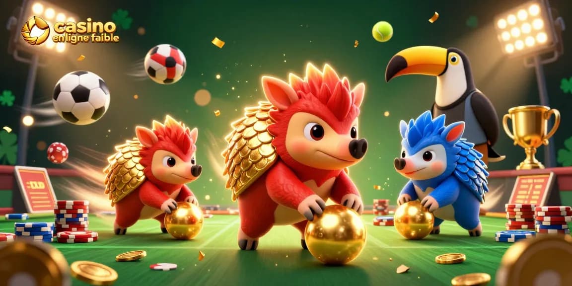 Casino en ligne fiable : pangolins rivaux en pleine partie avec des éléments de jeu.