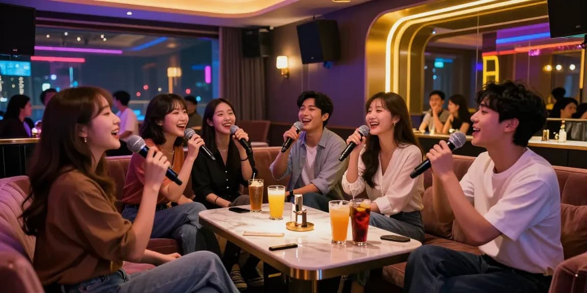 강남쩜오에서 프리미엄 노래방을 즐기는 친구들, www.gugudanlounge.com/에서의 특징적인 생동감 넘치는 밤의 분위기