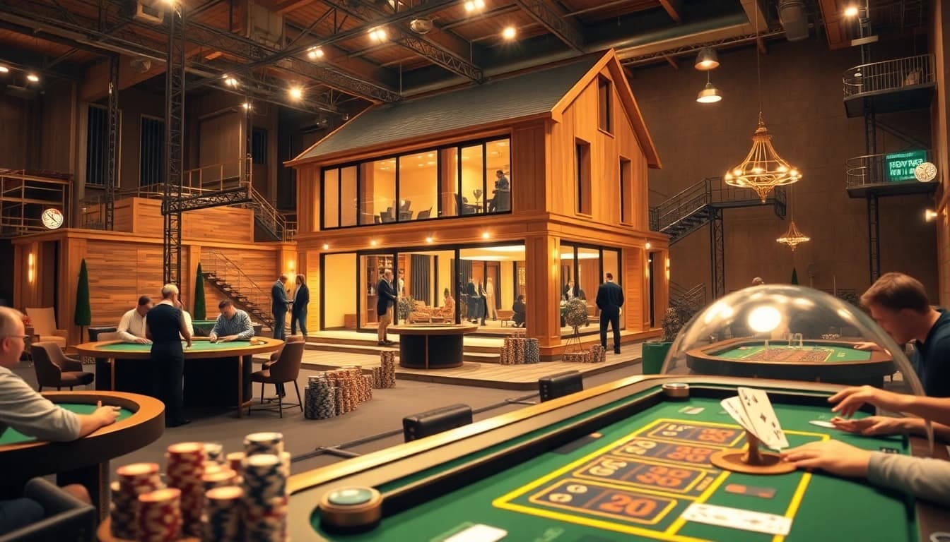 Engage in house extension construction while exploring thrilling casino gaming dynamics.