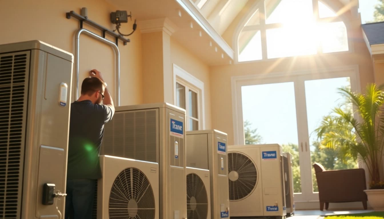 Optimize your home with Trane heat pumps in a professional installation setting.