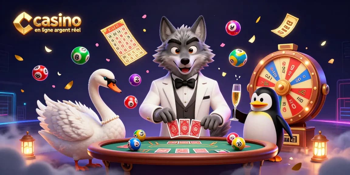 Vivez l'excitation dans un casino en ligne argent réel avec un élégant loup et un gracieux cygne.