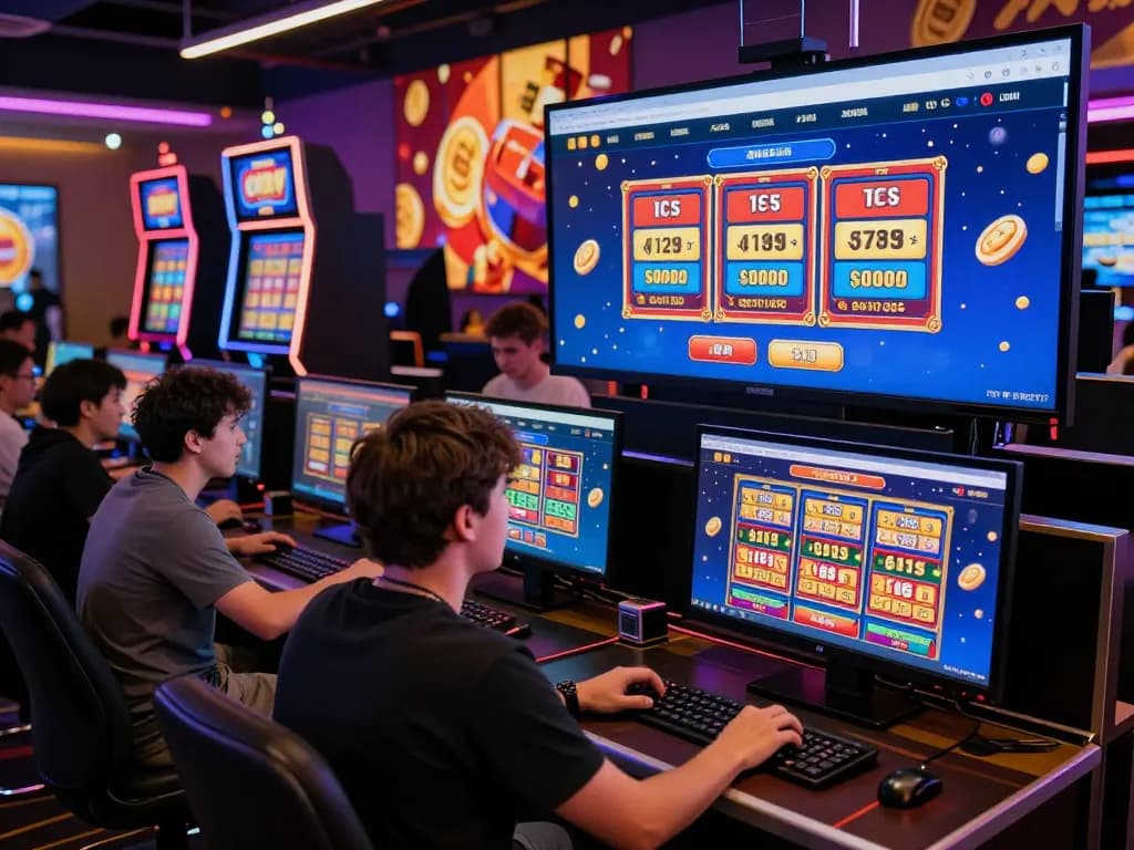 Engaging wraungtoto online gambling scene with diverse players excitedly placing bets on vibrant digital platform.