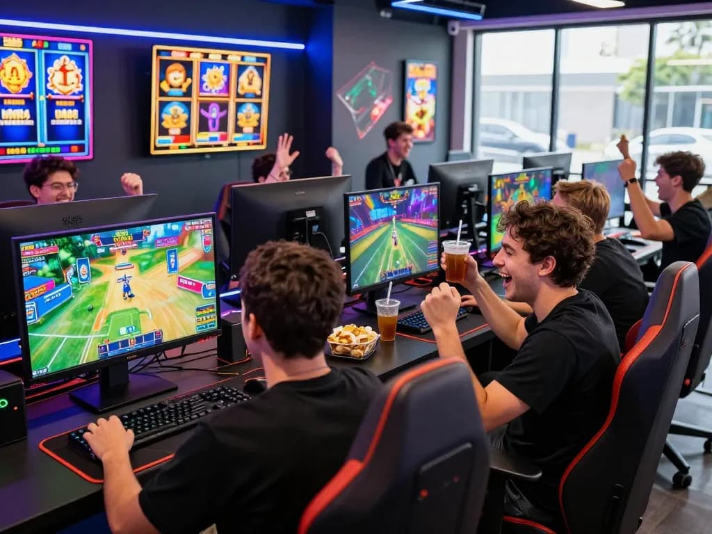 Gamers enjoying a thrilling experience at go88 online platform with vibrant gaming graphics.