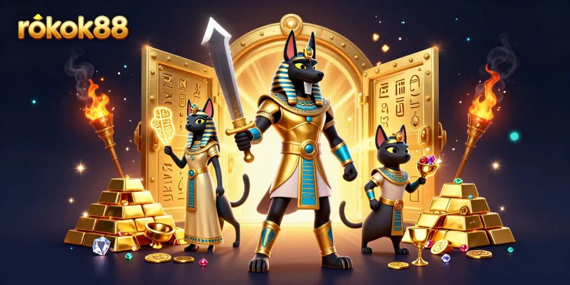 Experience thrilling gameplay with rokok88 in a vibrant, dynamic casino scene.