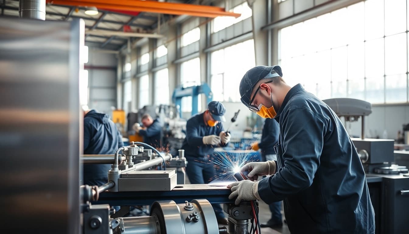 Efficient metal manufacturer Edmonton showcasing skilled workers in action, highlighting precision and technology.
