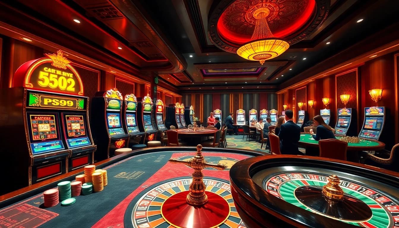 Experience the thrill of gaming at nhà cái PS99 with engaging casino visuals and vibrant ambiance.