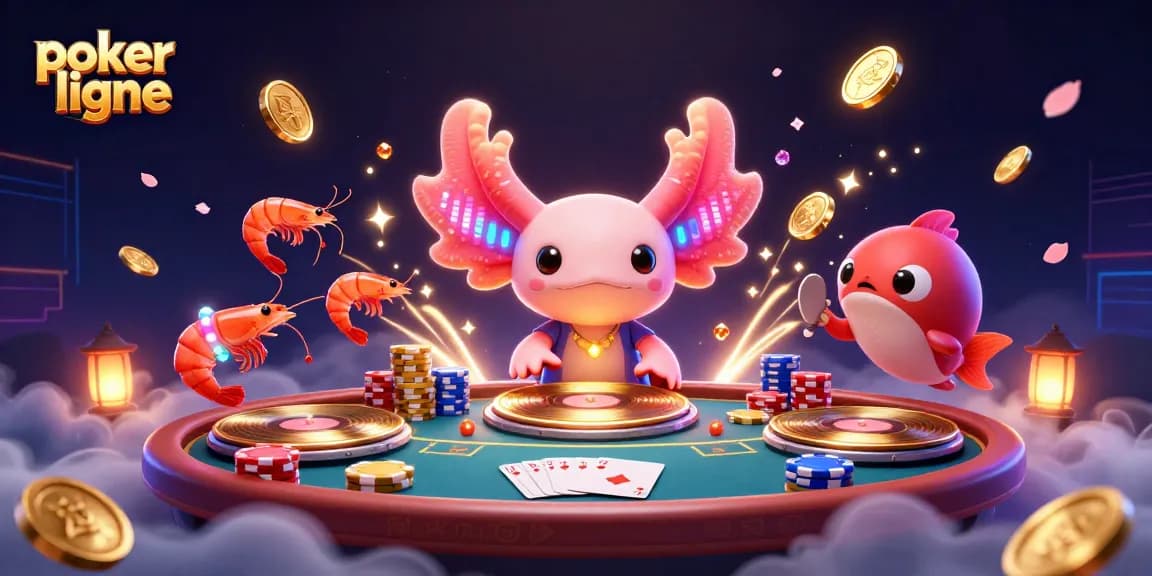 Jouez au poker en ligne avec nos personnages colorés dans une atmosphère dynamique et festive.