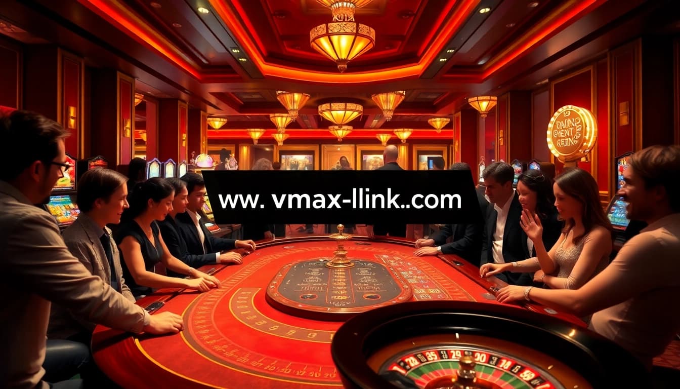 Experience thrilling moments at VMAX while playing table games at an elegant casino.