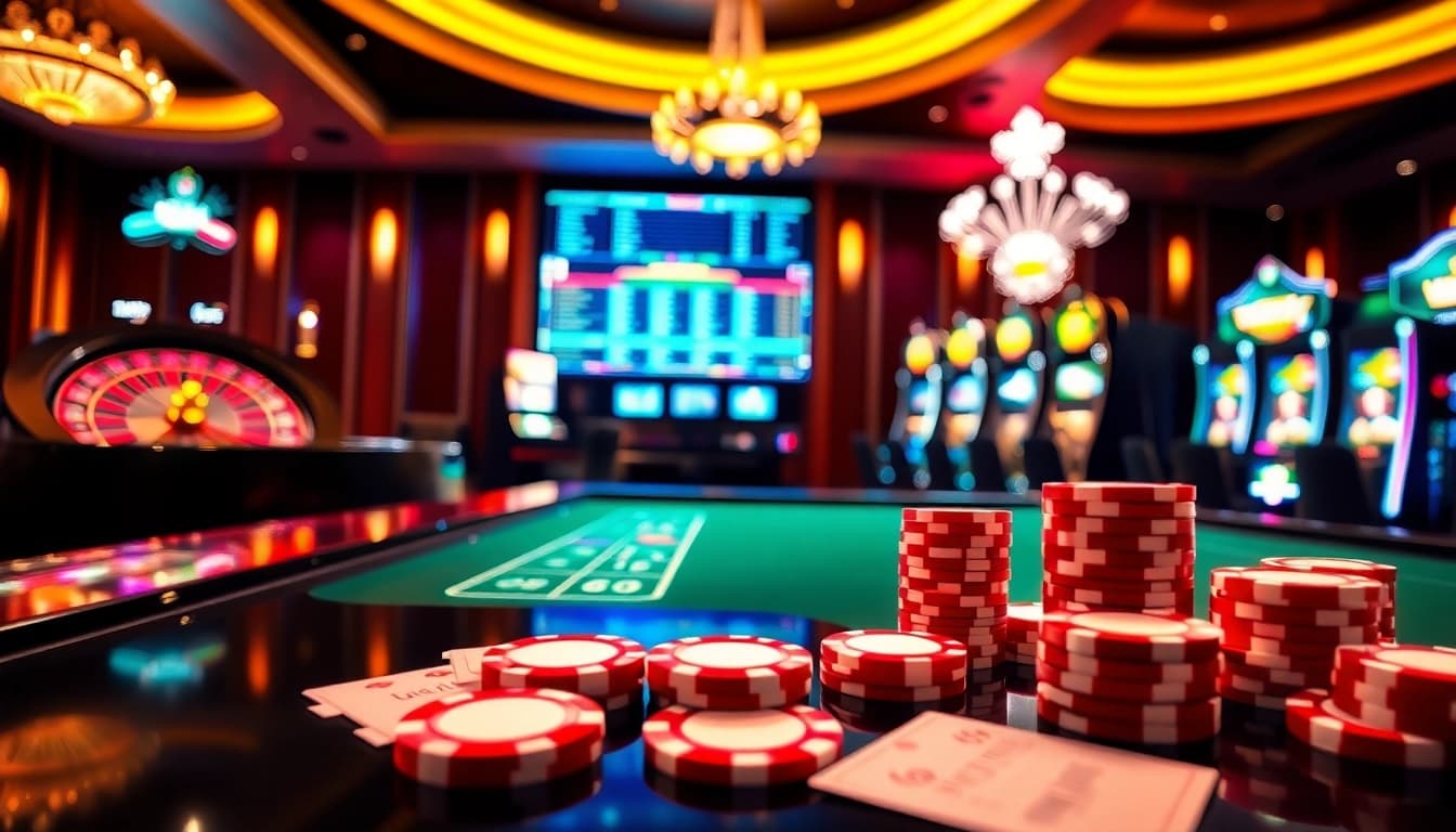 Vibrant casino scene featuring lively betting activities at https://lc88.media/, showcasing excitement in online gambling.
