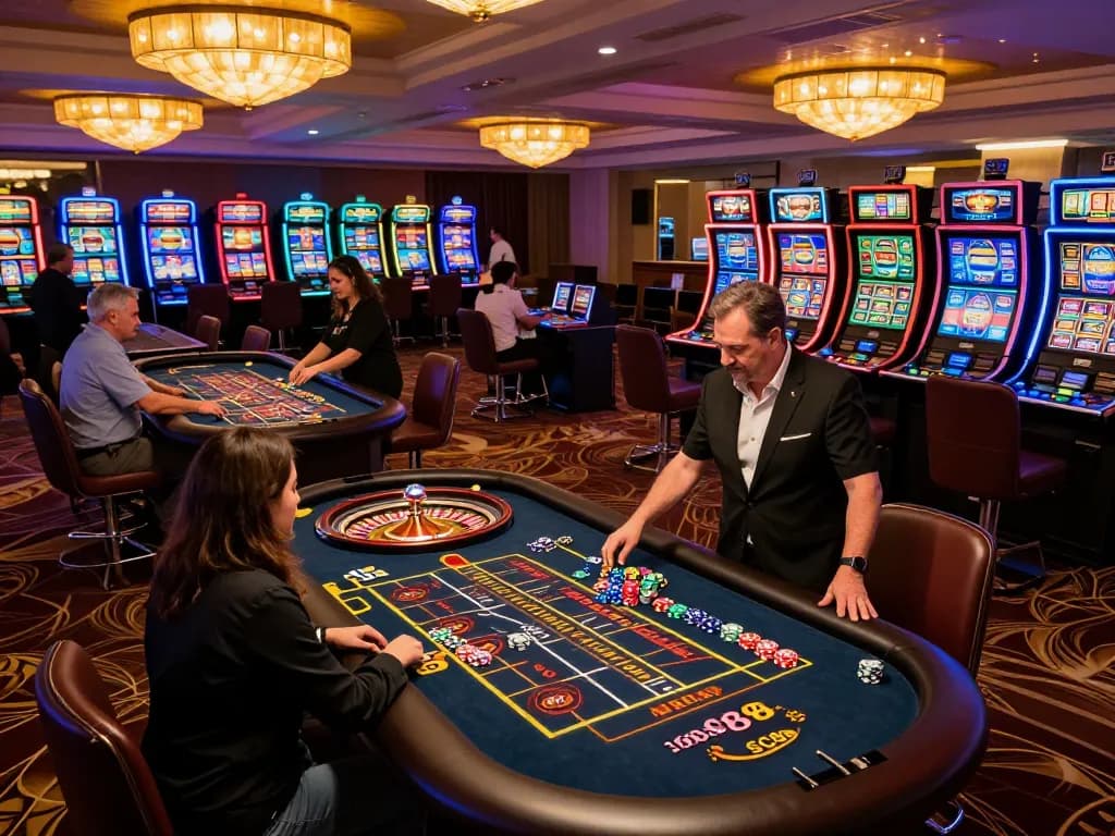 SC88 players engaging in exciting roulette gameplay with vibrant casino atmosphere.