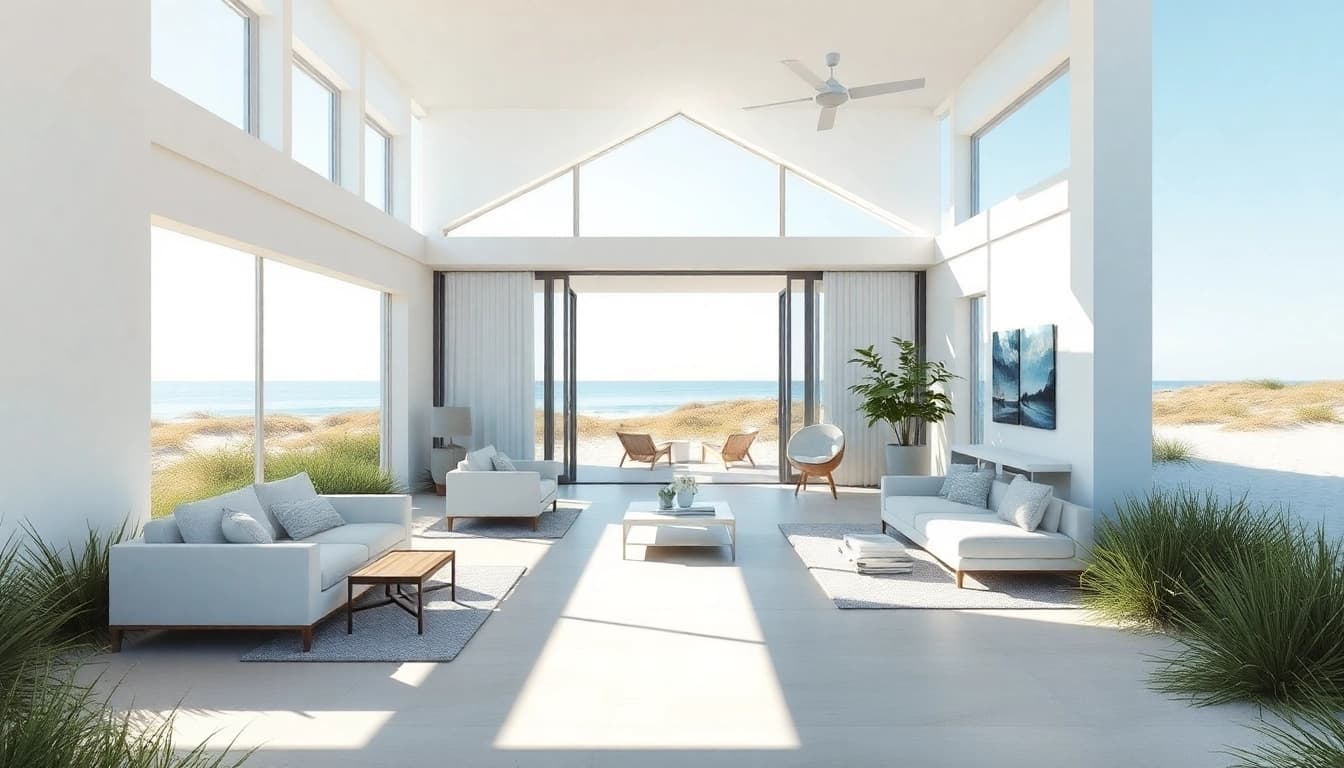 Scituate In-Law Expansion showcasing a modern architectural design with serene beach views.