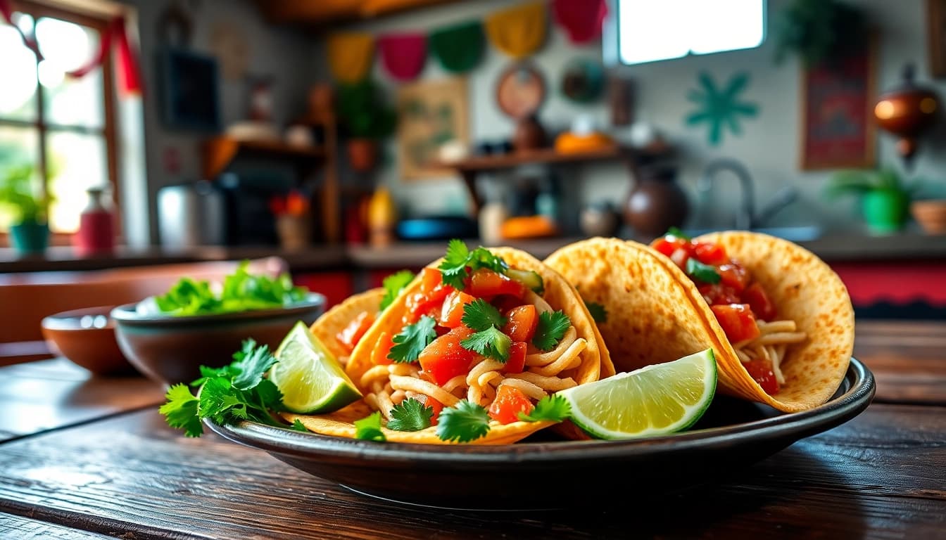 Savor the best tacos in Cabo with fresh ingredients and vibrant flavors on a rustic wooden table.