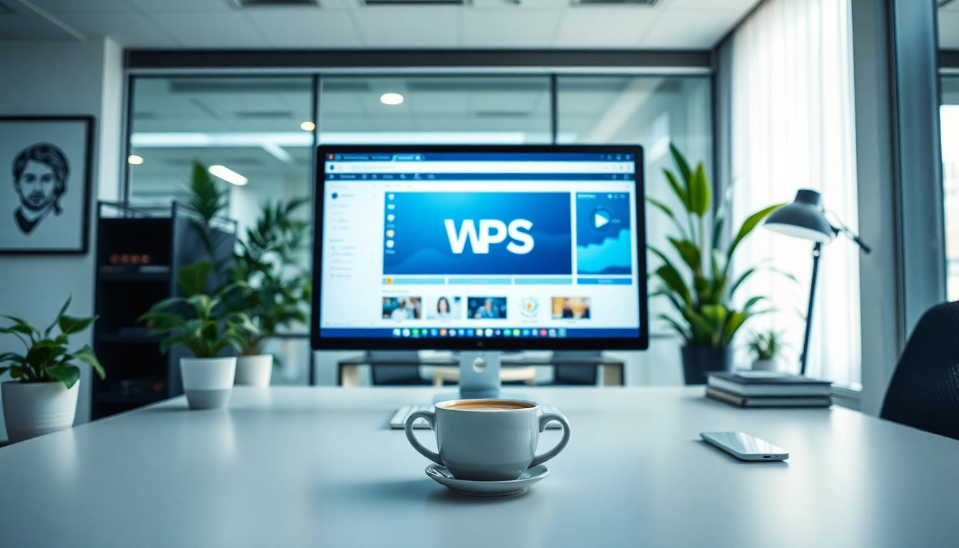 Efficient workspace showcasing WPS软件下载 interface on a modern computer setup for enhanced productivity.