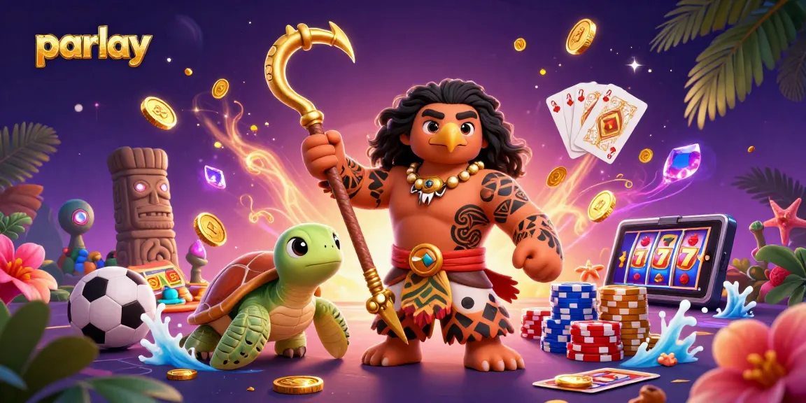 Experience thrilling parlay betting with vibrant characters and dynamic casino elements in a stunning 3D illustration.