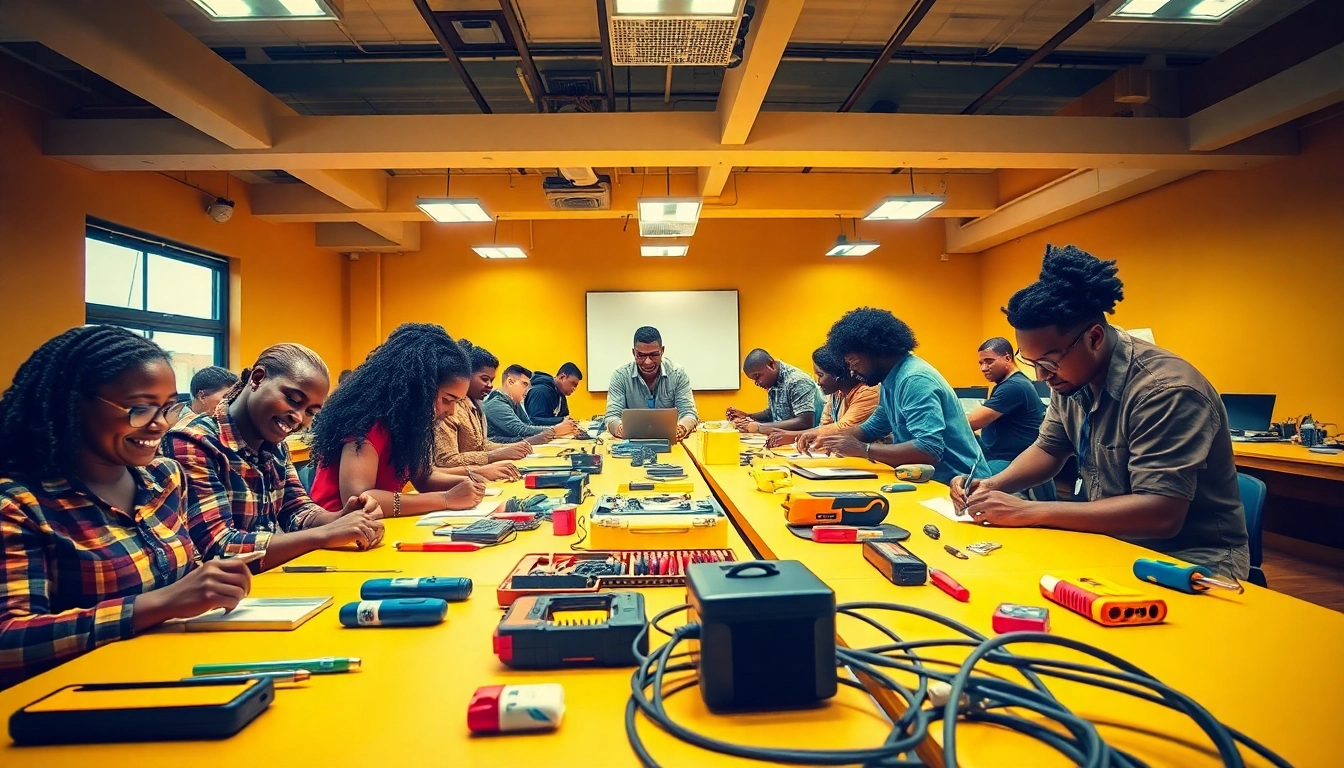 Hands-on practical training in electrical training durban with diverse learners engaged in skill development.