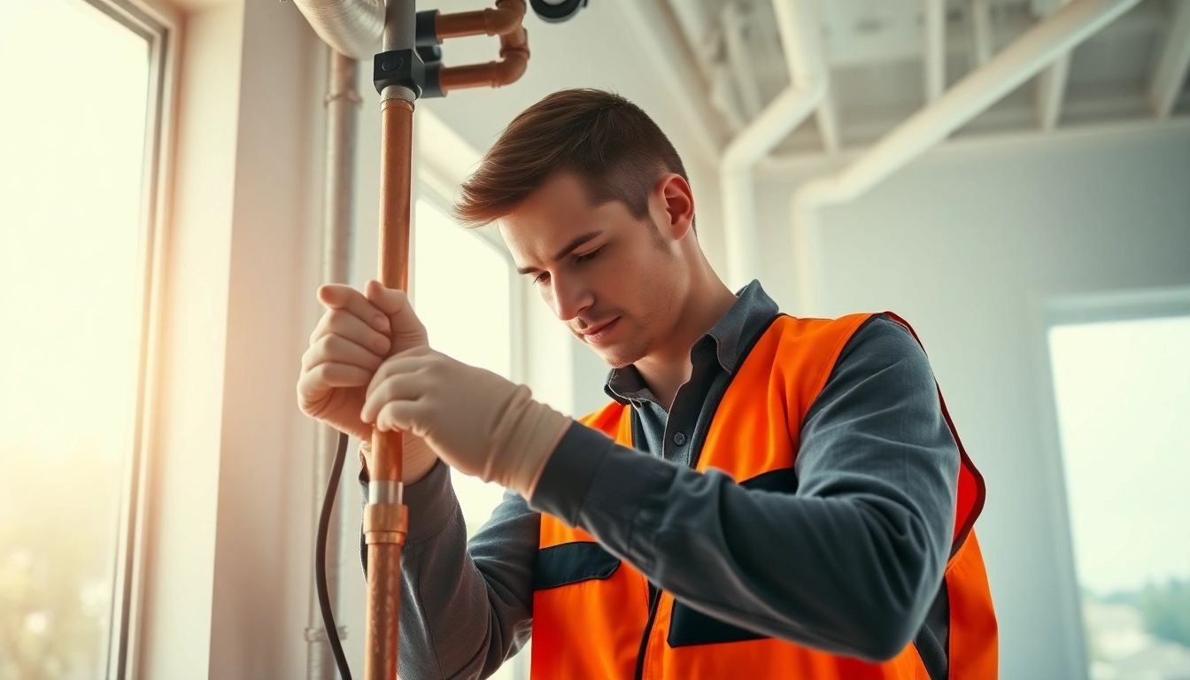 Plumber providing whole house repiping services Clearwater FL in a modern setting.