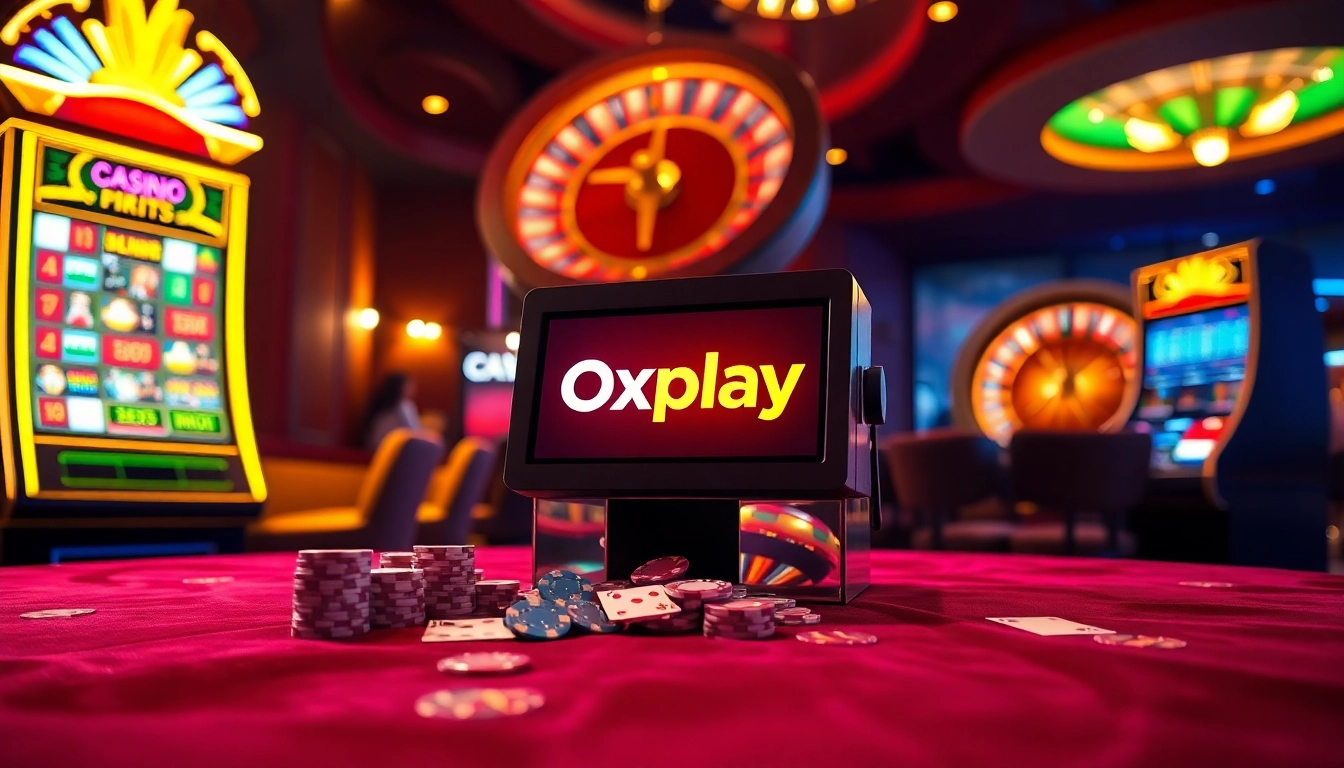 Engaging slot machine gameplay action featuring Oxplay for an exciting gambling experience.