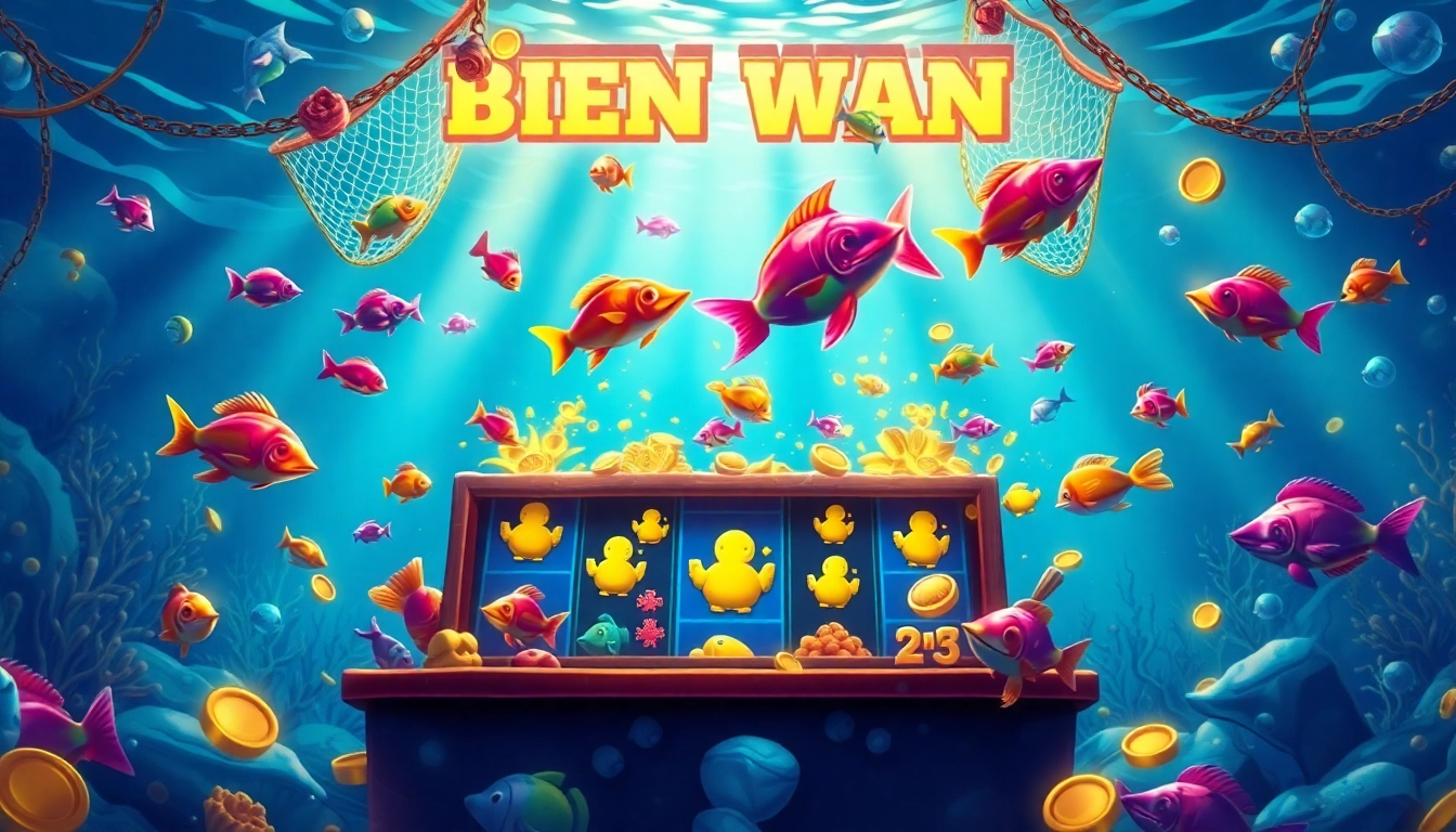 Bắn cá đổi thưởng online game featuring colorful underwater graphics and rewards.