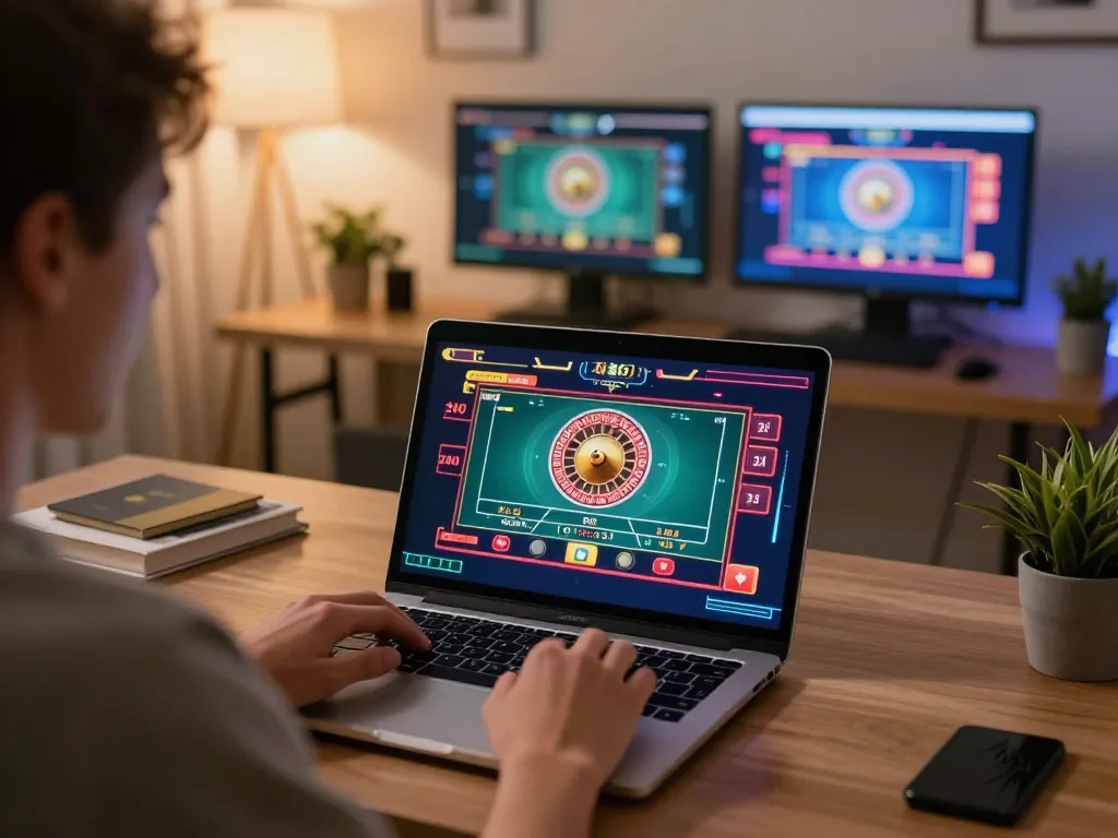Player experiencing thrilling online casino gameplay at 123b with roulette interface displayed