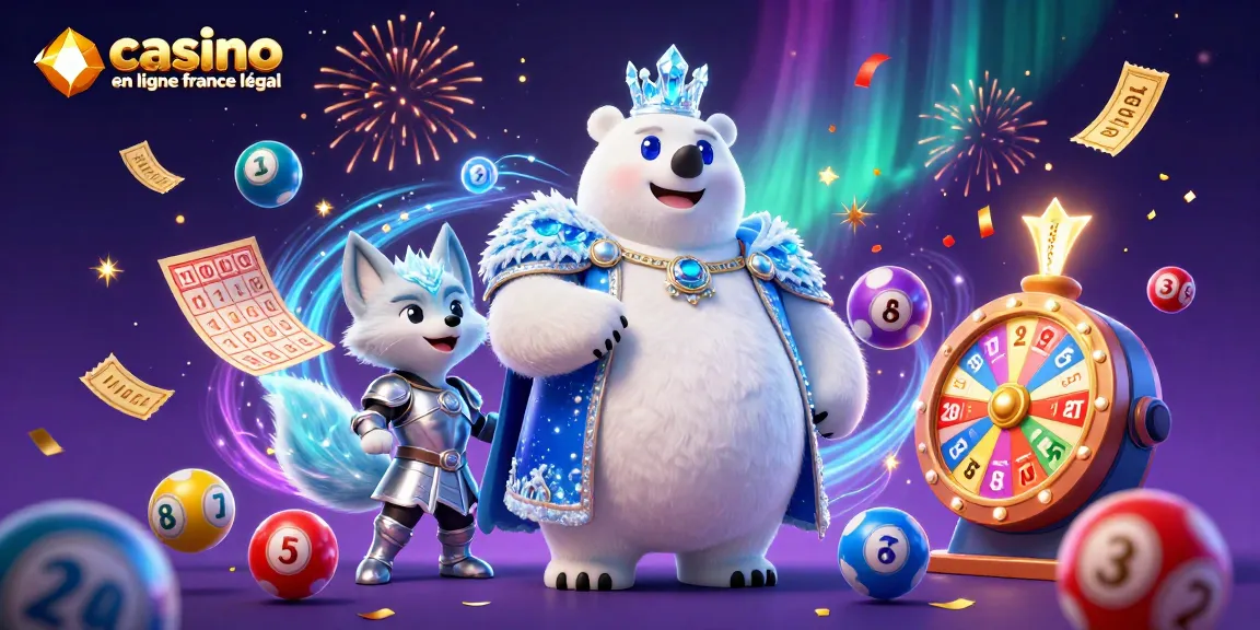 Illustration de l'univers des jeux avec casino en ligne france légal, présentant un ours polaire royal et un renard en armure.