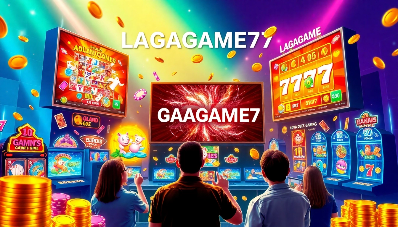 LAGAGAME77's vibrant gaming experience featuring colorful slot games and dynamic gameplay.