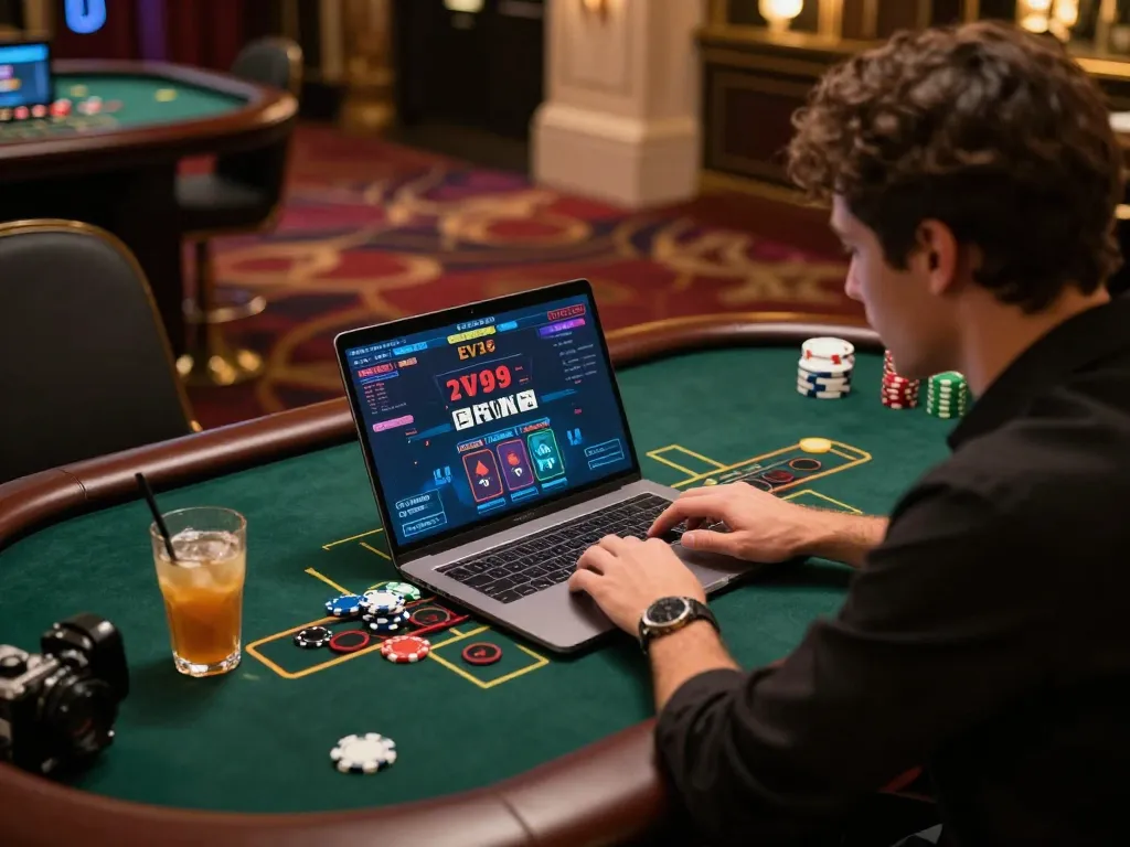 Play live dealer casino game at EV99 with an elegant online interface and warm ambiance.