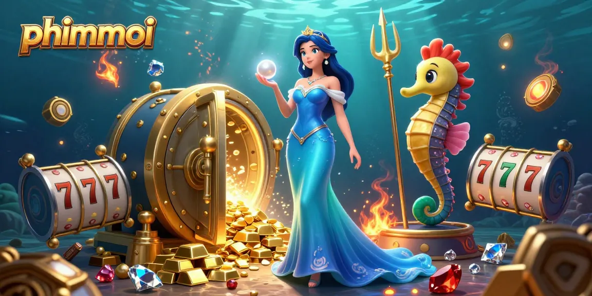 Engage with phimmoi treasure reels featuring a mesmerizing underwater casino scene full of gold and gems.