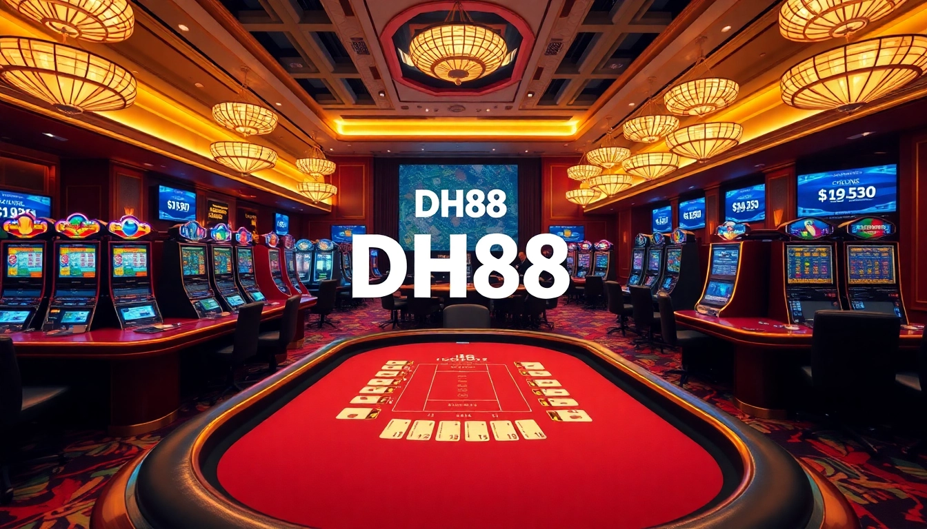 Engaged players enjoying DH88 gaming experience at a vibrant casino table.