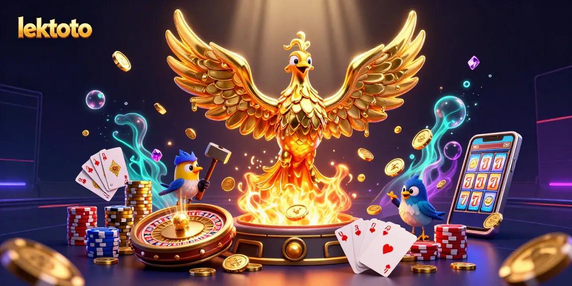 Experience the thrill of lektoto with a vibrant casino scene showcasing golden phoenix and exciting games