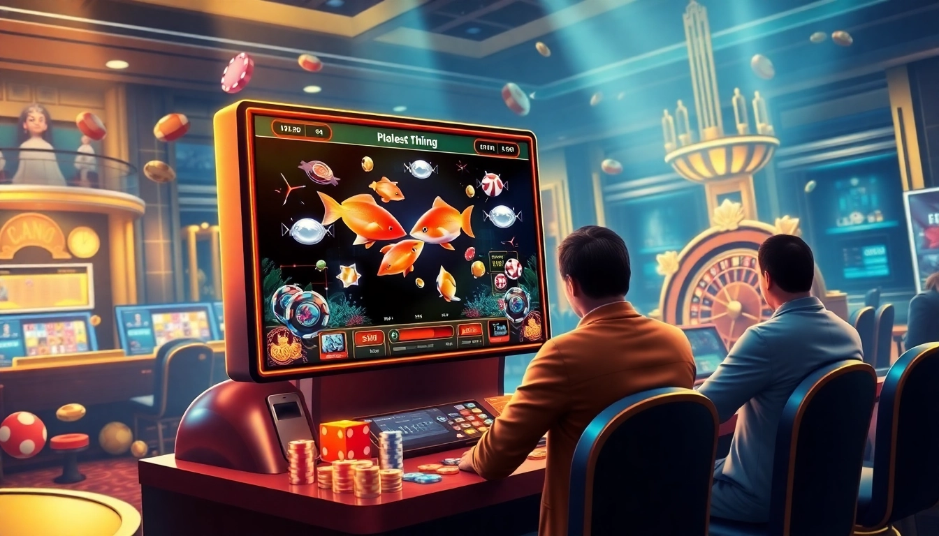 Experience the excitement of bắn cá đổi thưởng with vibrant visuals of gambling action.