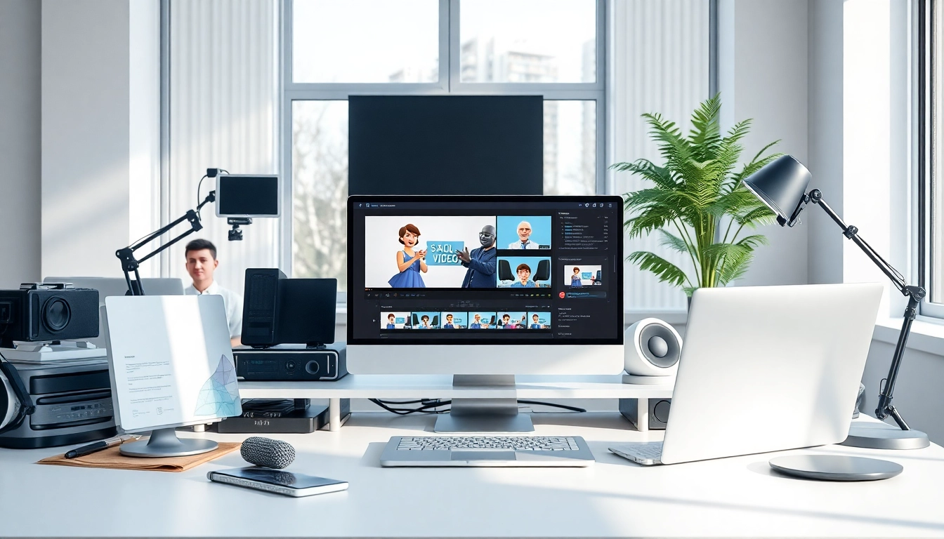Video to prompt AI generator in a modern workspace, showcasing innovative tech integration.