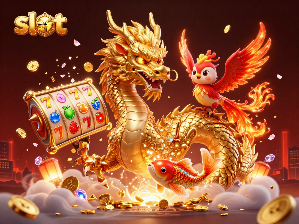 Menangkan slot dengan uang koin yang melimpah dan simbol keberuntungan dari permainan kasino.