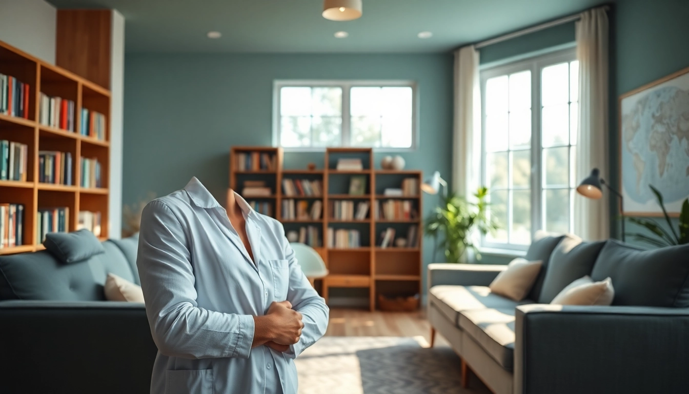 Showcase of a therapist's office emphasizing depression symptoms in a calming environment.