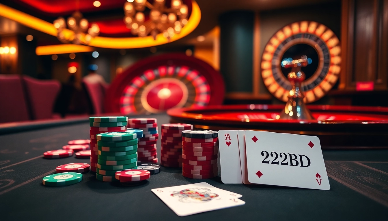 Players enjoying the thrilling experience at a 222BD casino poker table.