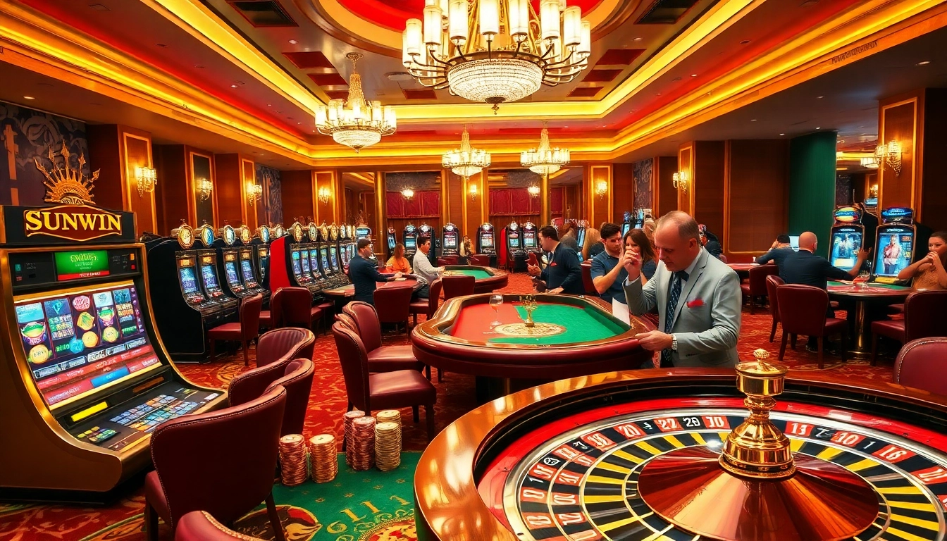 Experience vibrant casino action at sunwin with roulette, cards, and chips.