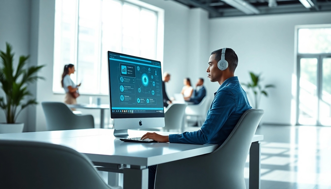 Engage with ai assistant for enterprise teams depicted in a modern office setting, enhancing productivity.