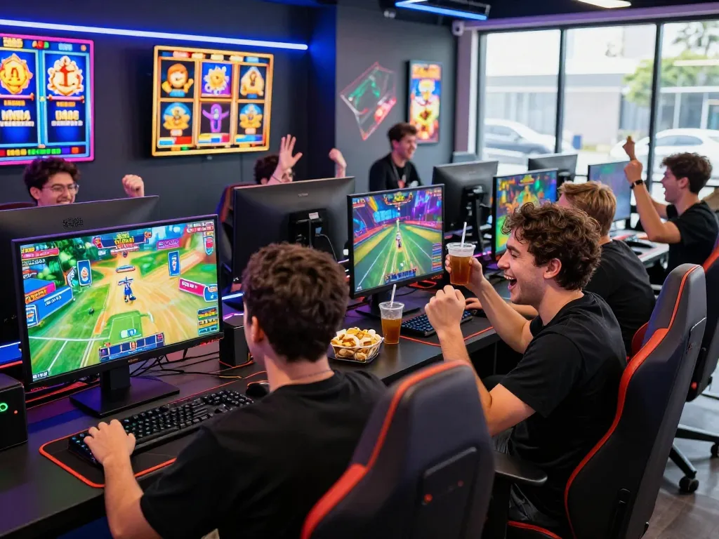 Gamers enjoying a thrilling experience at go88 online platform with vibrant gaming graphics.