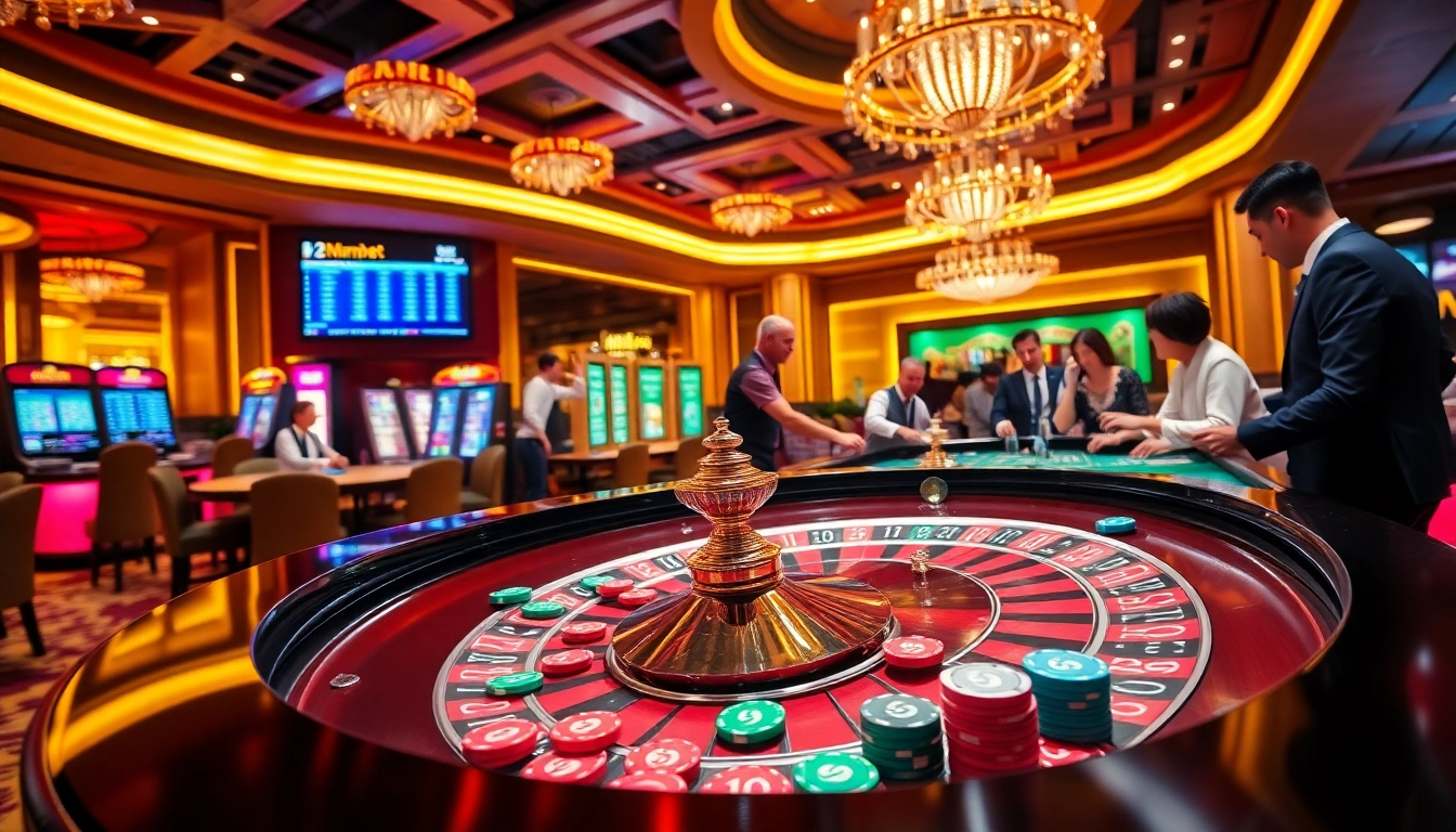 Engage in the excitement at mm88bet with lively casino games showcasing poker chips and roulette.