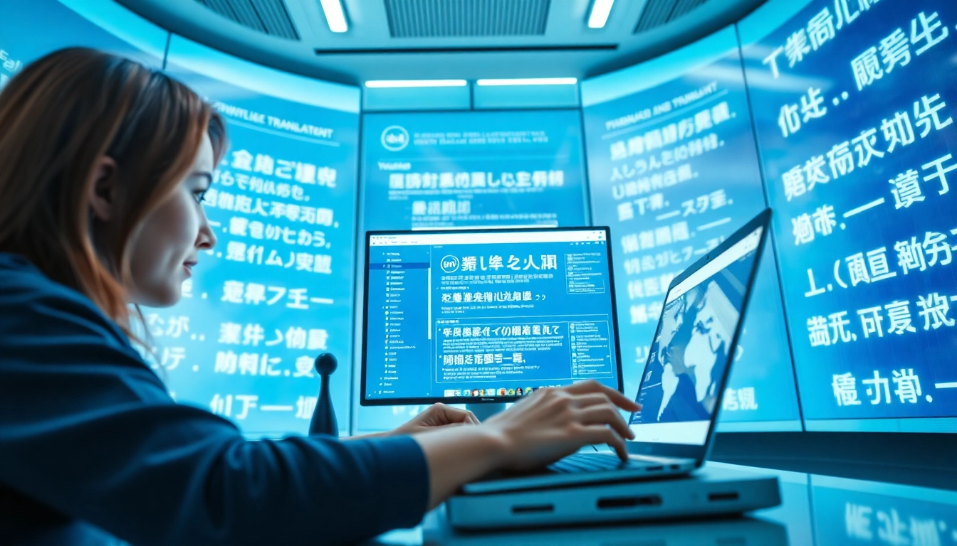 Youdao translation tool in a modern workspace enhancing multilingual communication.