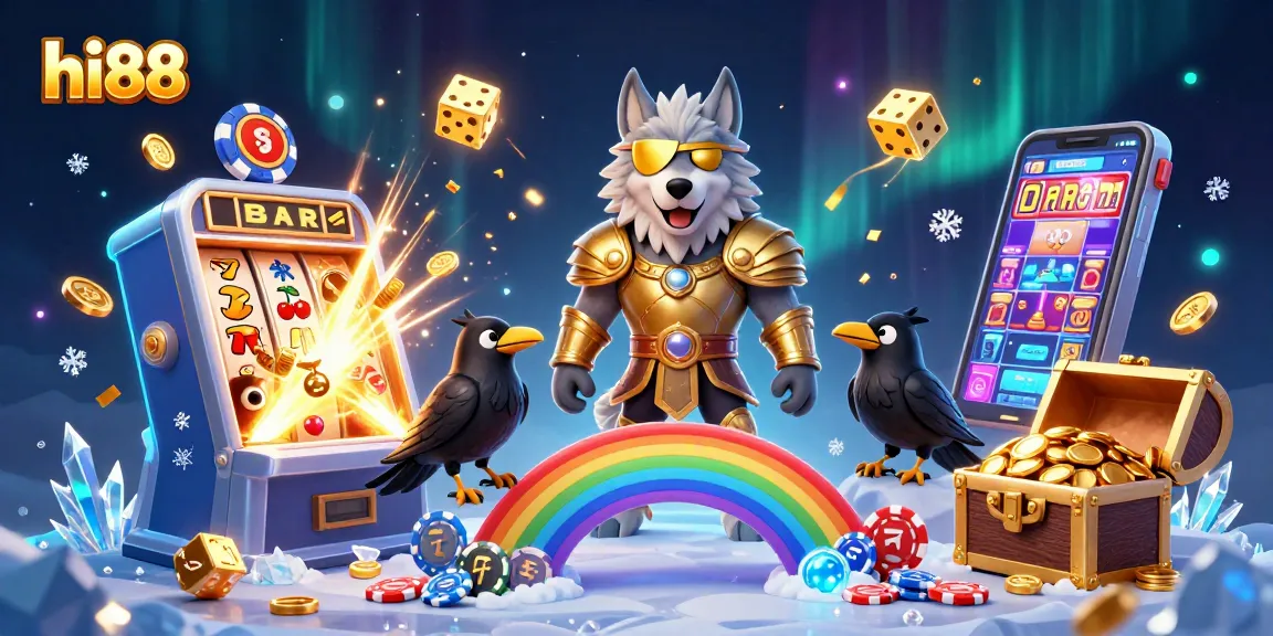 Experience thrilling casino excitement with hi88 as golden dice and slot machines burst with jackpots.